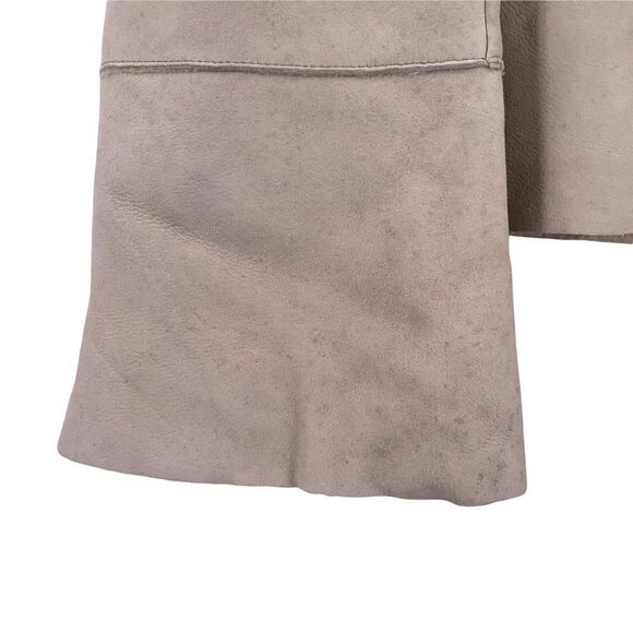 NWT Banana Republic Pearl Gray Shearling Spanish Lamb Nubuck Jacket Size L - Picture 2 of 5